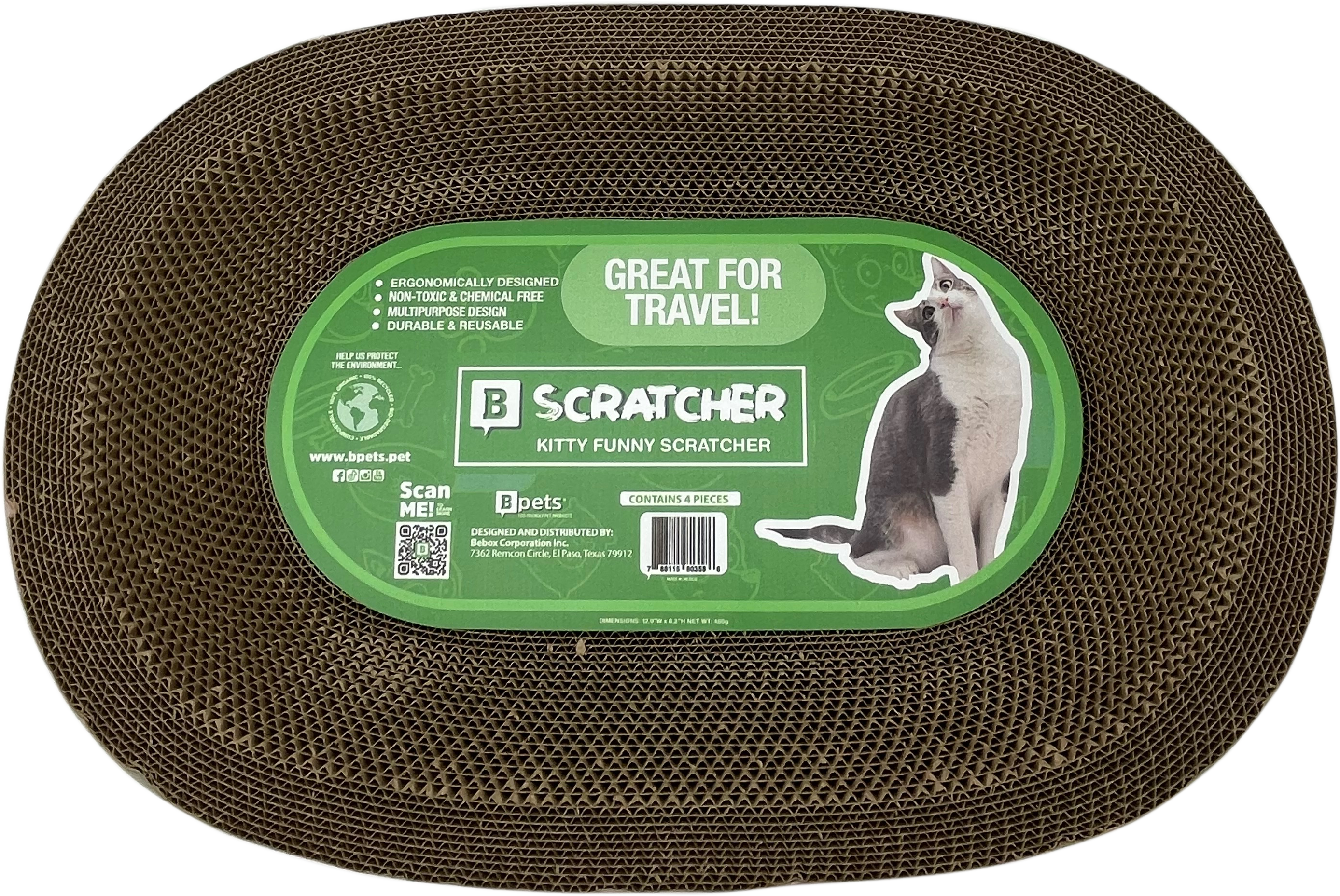 B Scratcher - Kitty Funny Oval Scratcher-Pet's Choice Supply
